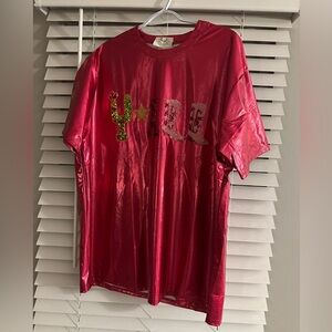 Fantastic Fawn Shiny Red Kids Tee with Cactus and Star